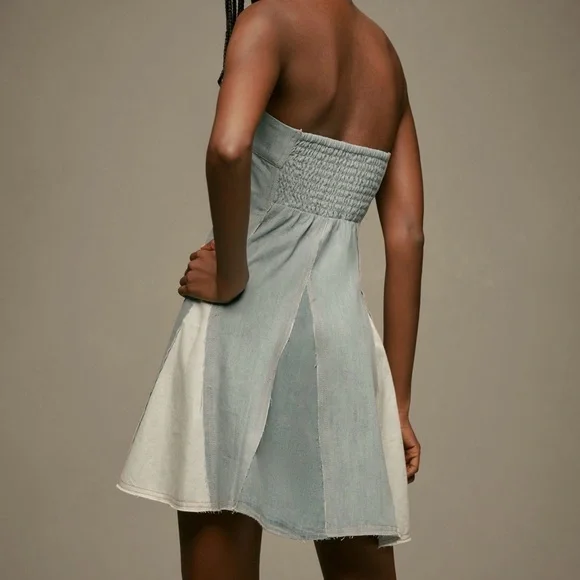 SOLD OUT Pilcro Strapless Seamed Denim Mini Dress - Picture 3 of 10
